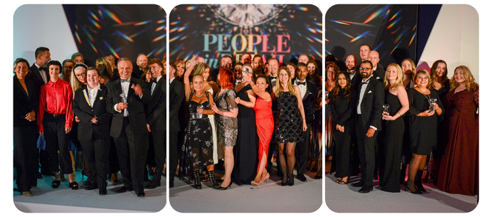Winners celebrating at the awards for People in Retail 2023 at Grosvenor Square in London by The Retail Bulletin
